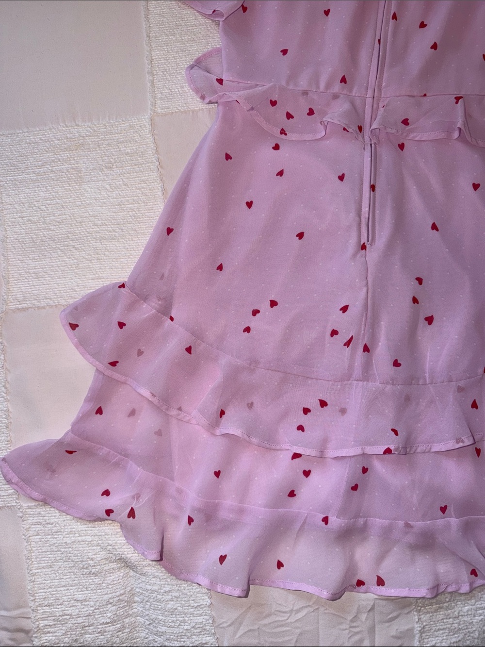 Pink Heart Print Ruffle Dress - Picture 5 of 5